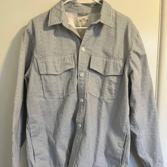 Hollister Blue striped shacket - Picture 1 of 5